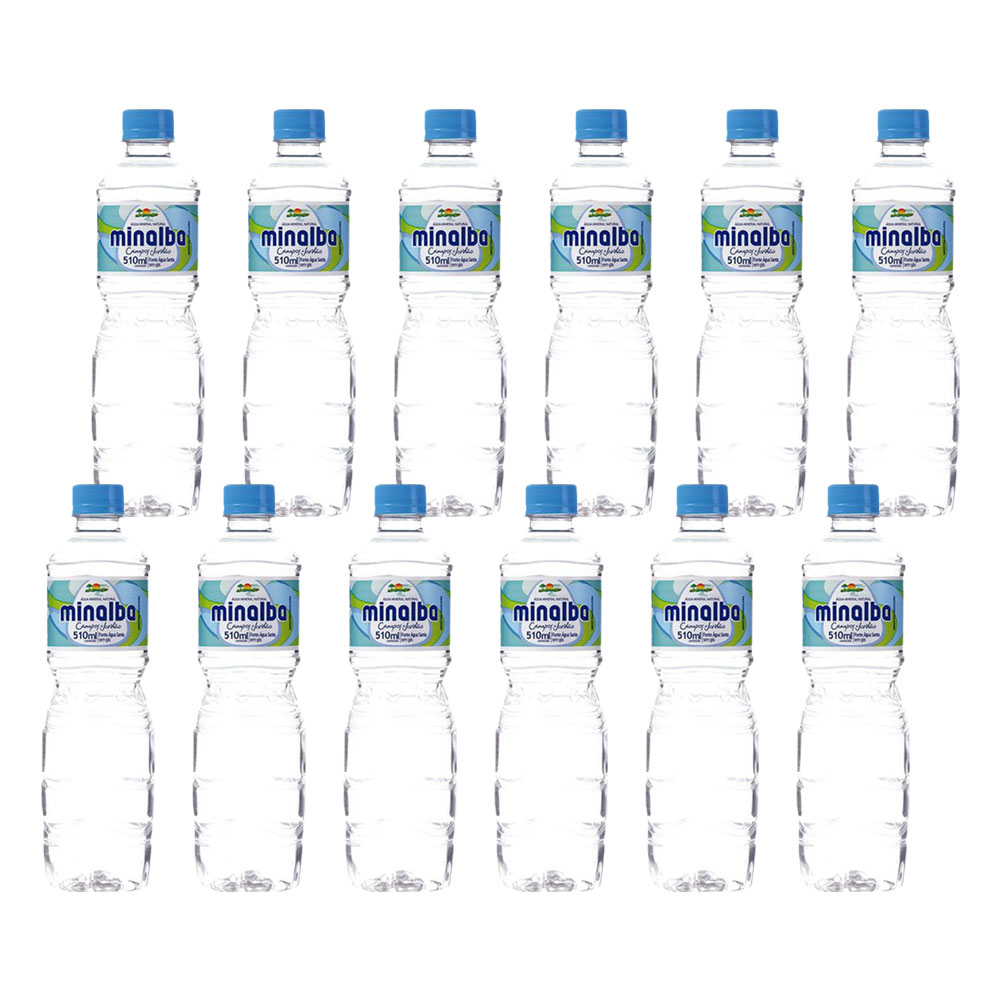Kit com 12 - Água mineral sem gás Minalba 510ml