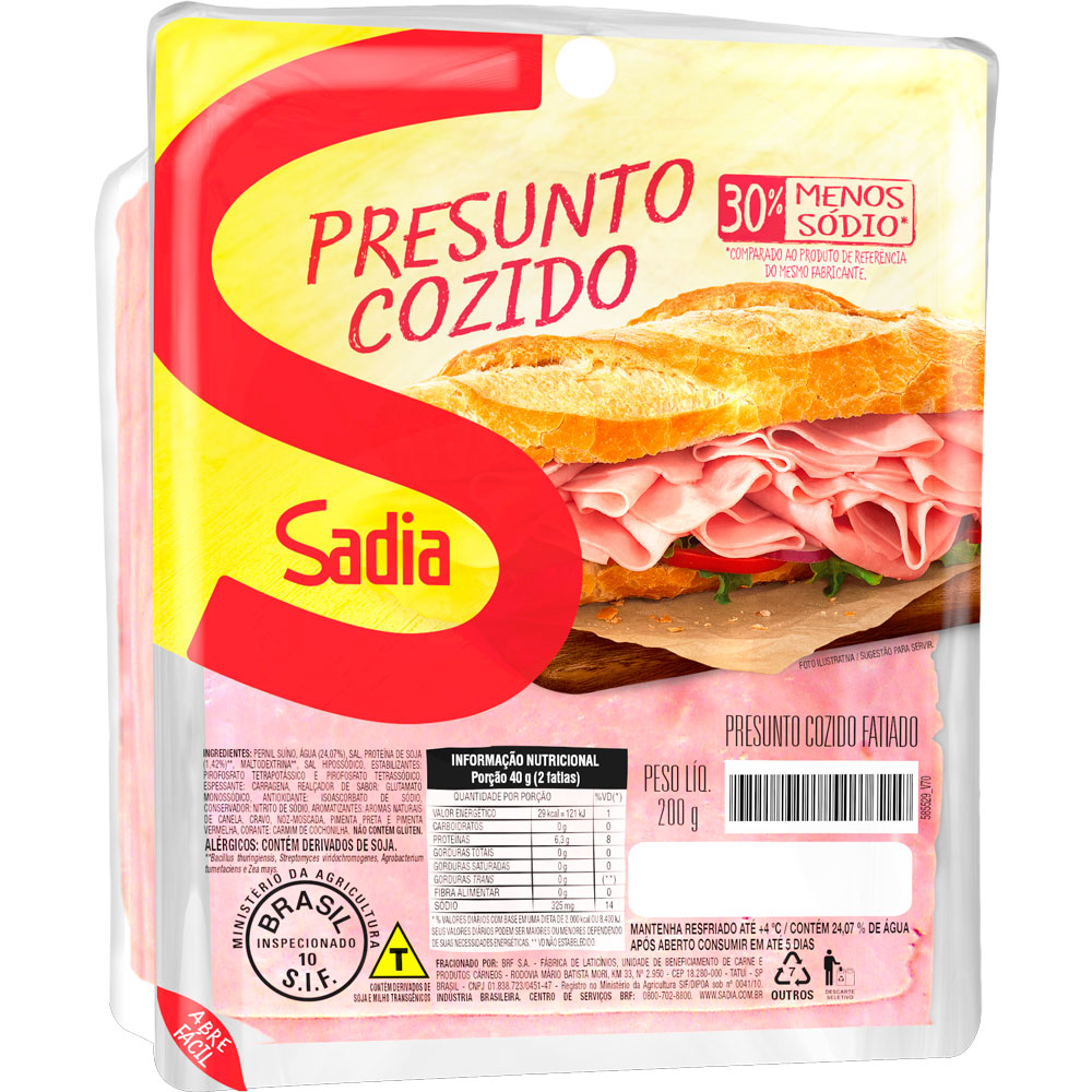 Presunto Fatiado Sadia 180g