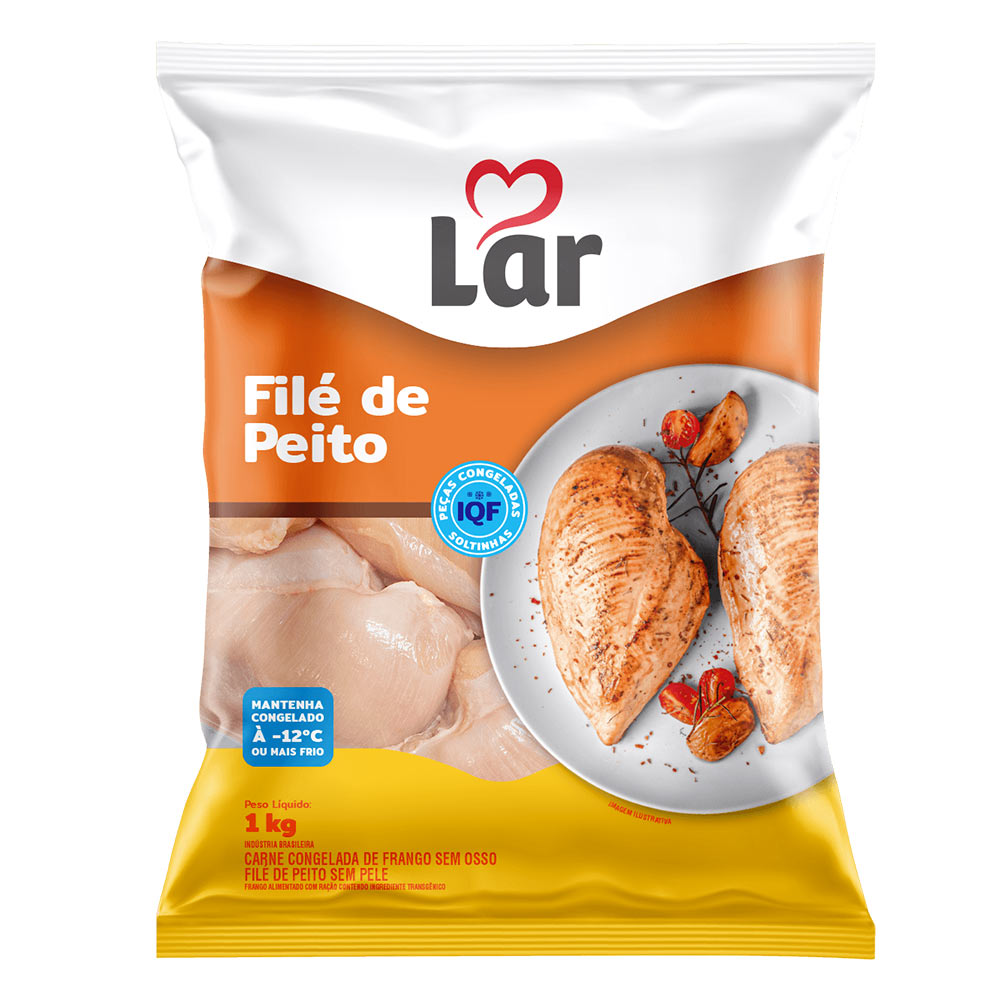 Filé de Peito de Frango Congelado Lar 1Kg