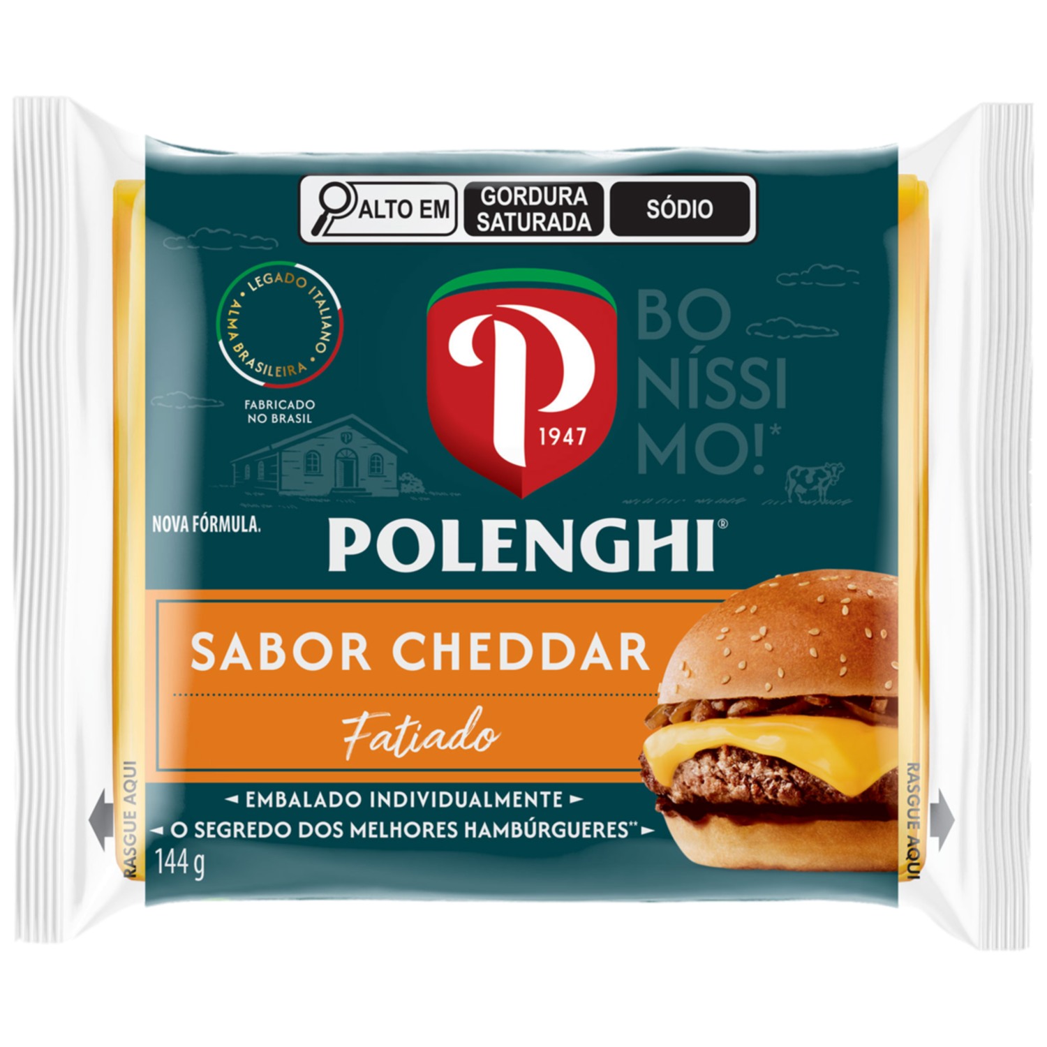 Queijo Sandwich-In Cheddar Polenghi 144g