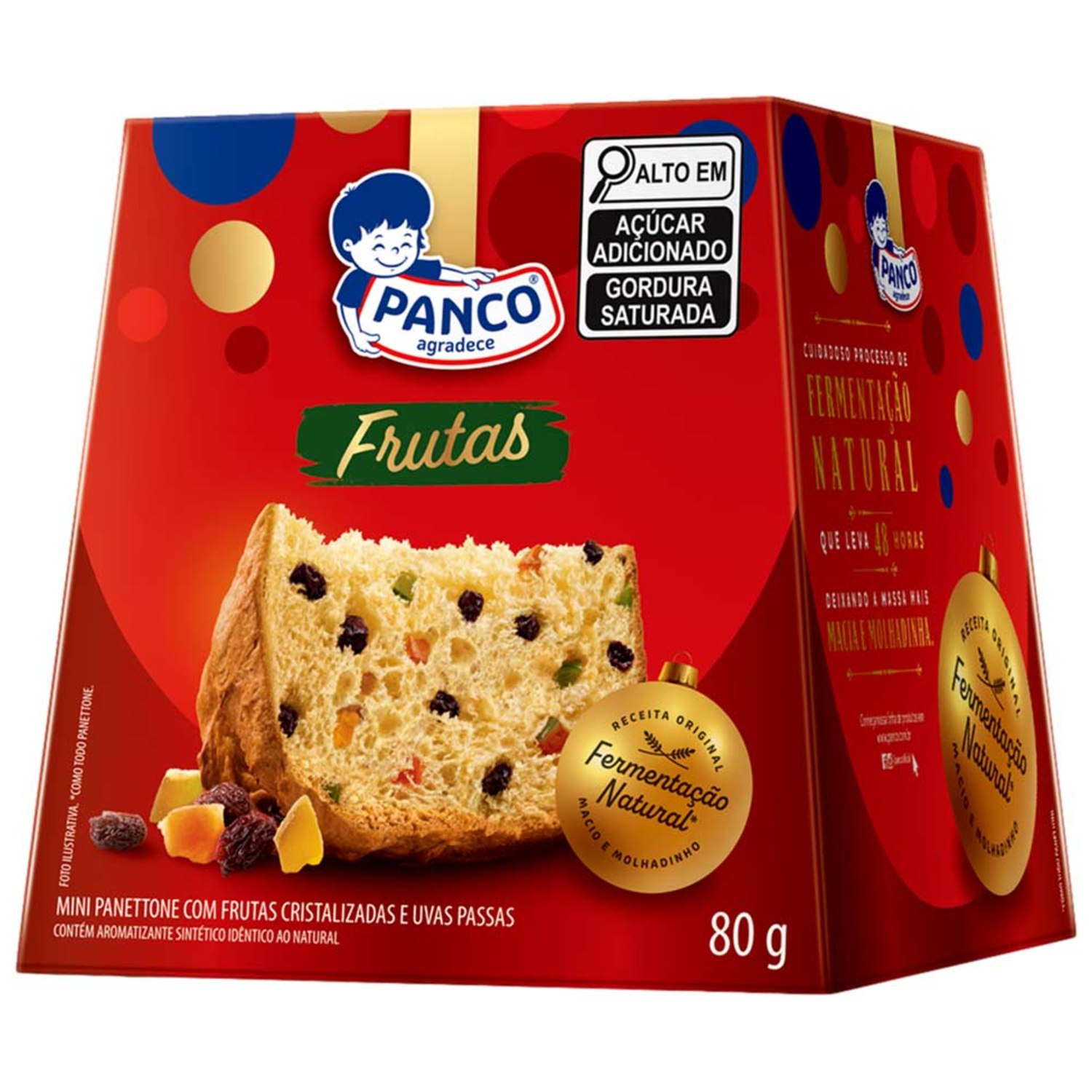Minipanettone com Frutas Cristalizadas e Uvas-Passas Panco 80g