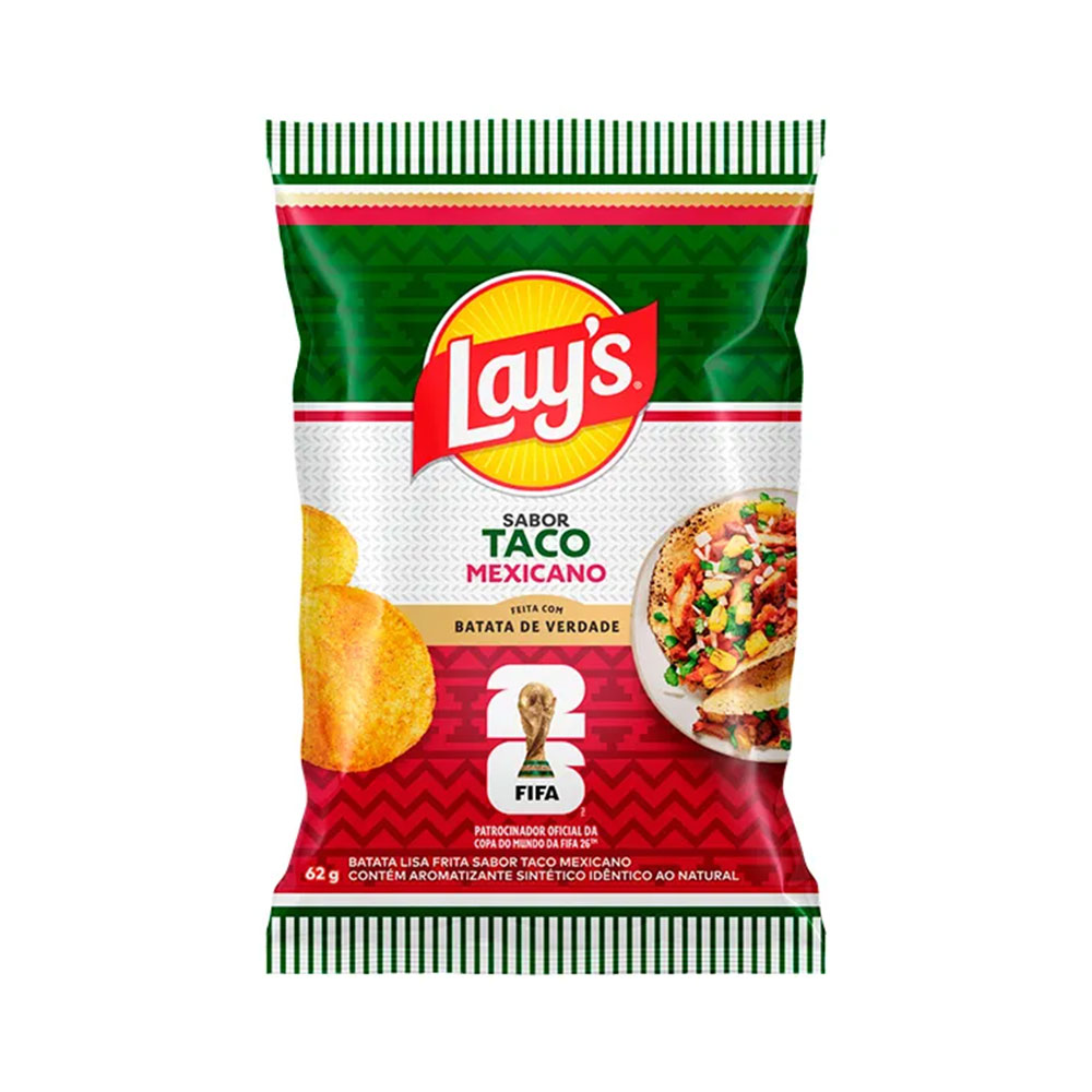 Batata Lisa Lays Sabor Taco - 62g | Tenda Atacado