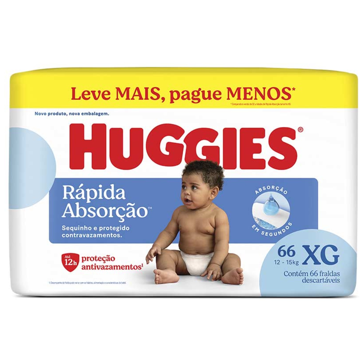 Fralda Huggies Tripla Proteção XG 66 UN proteção e conforto para bebês