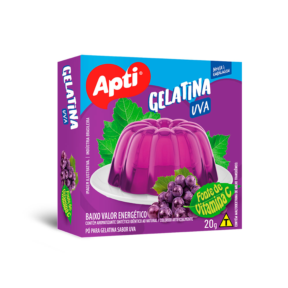 Gelatina em Pó de Uva Apti - 20g
