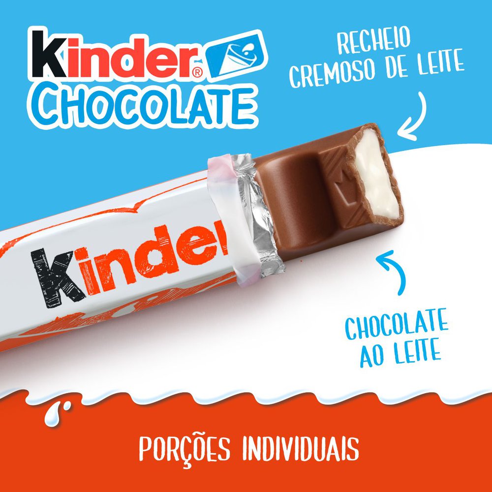 Kinder Chocolate ao Leite 6 unis 75g | Tenda Atacado