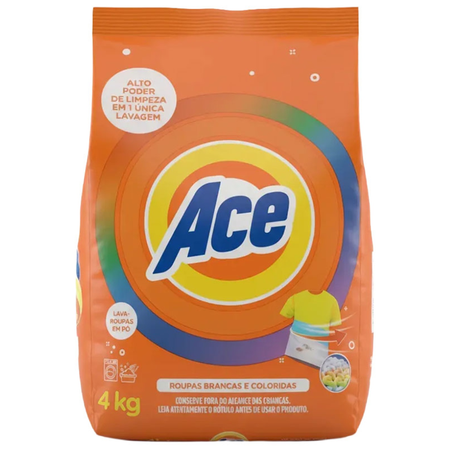 Detergente Lava Roupa em Pó Ace Sache 4kg