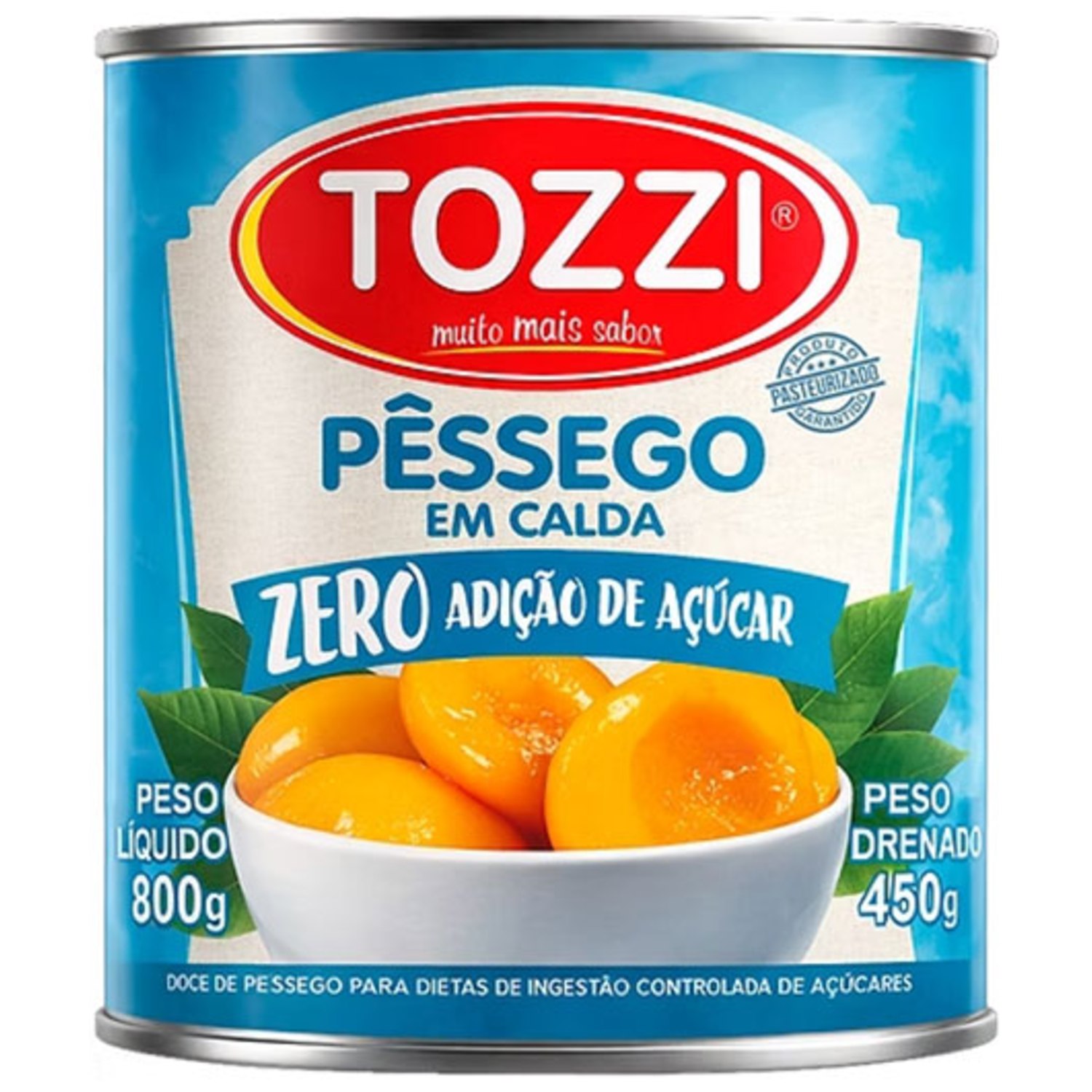 Compota de Pêssego Zero Açúcar Tozzi  450g