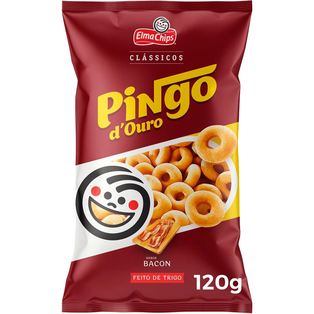 Salgadinho de Trigo Bacon Elma Chips Clássicos Pingo d'Ouro 120 Tenda