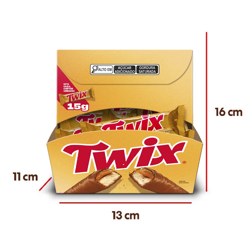 Chocolate Twix Original Unidades de 15g | Tenda Atacado