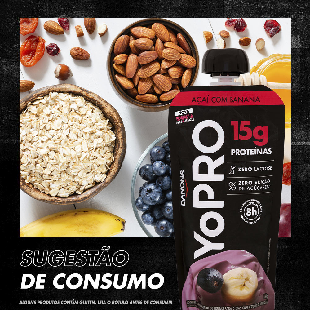 Iogurte YoPRO Pouch Açaí com Banana 15g de proteínas 160g | Tenda