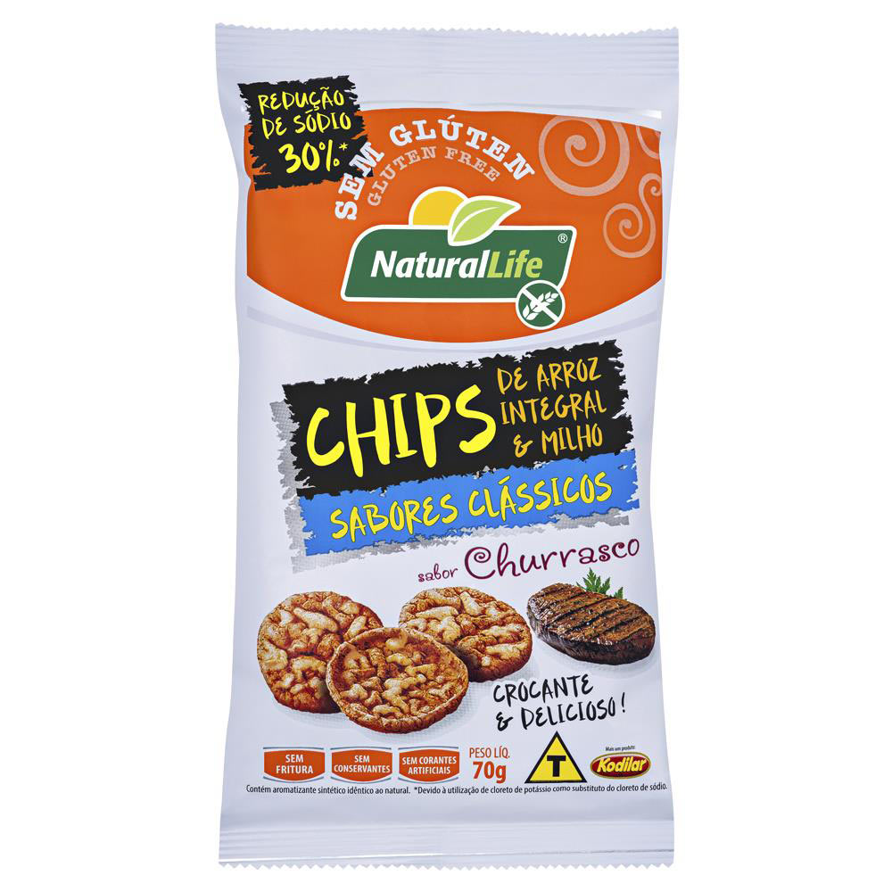 Batata Chips Crocante Churrasco sem Glúten Clássicos Natural Life Kodilar 70g