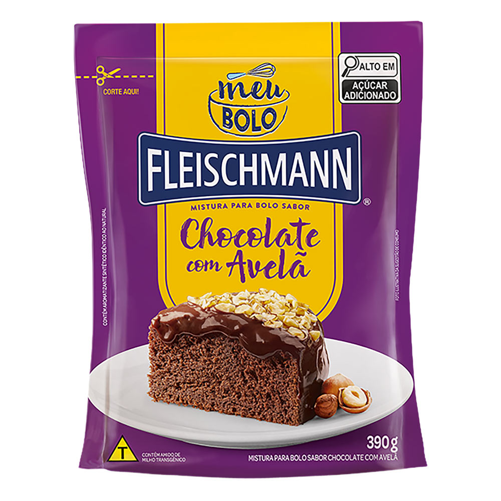 Mistura para Bolo Chocolate com Avelã Fleischmann 390g | Tenda Atacado