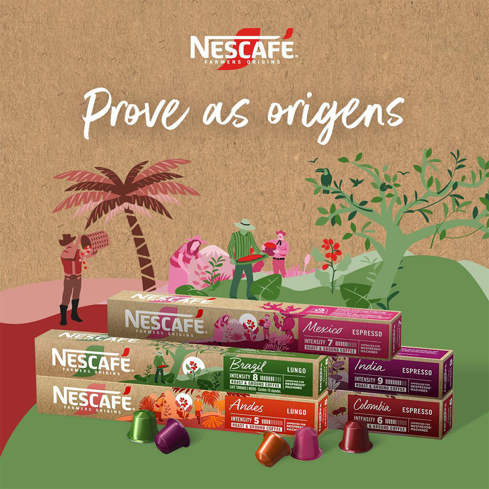 Café em Cápsula Compatível com Nespresso Nescafé Farmers Origin
