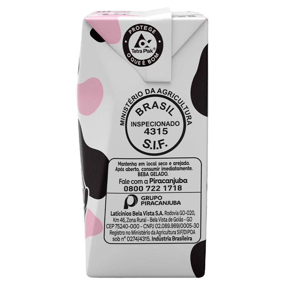 パーツ milk Bebida Láctea UHT Milky Moo Chicletin Pirakids Piracanjuba 200ml