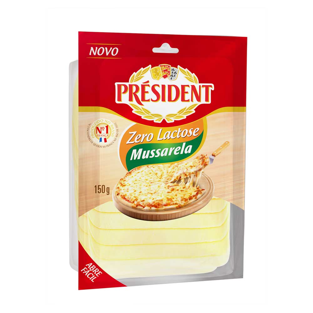 Queijo Mussarela Fatiado Zero Lactose Président 130g