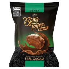 Bala Menta Recheio Chocolate 53% Cacau Butter Toffees Intense Arcor 400g
