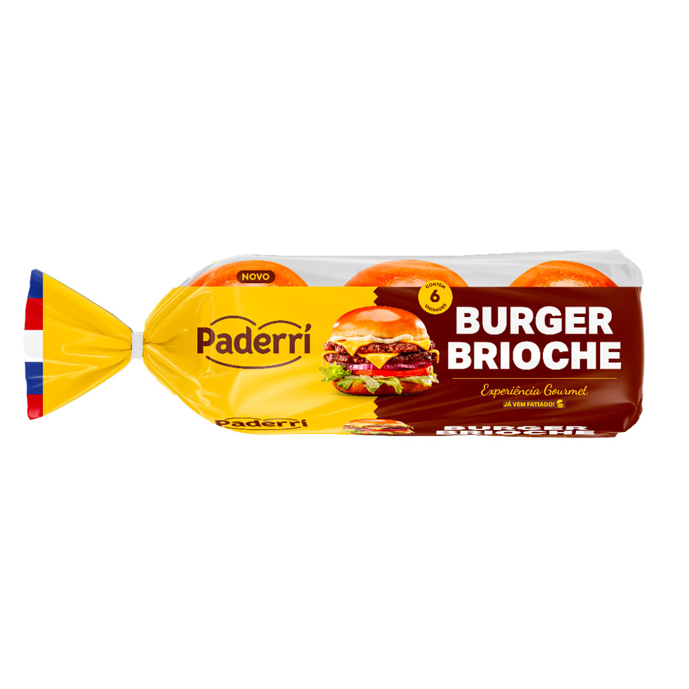 Pão de Hambúrguer Tipo Brioche Paderri 375g