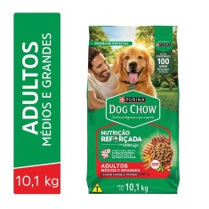 Ração para Cães Adultos Médios e Grandes Dog Chow Carne, Frango e Arroz 10,1kg