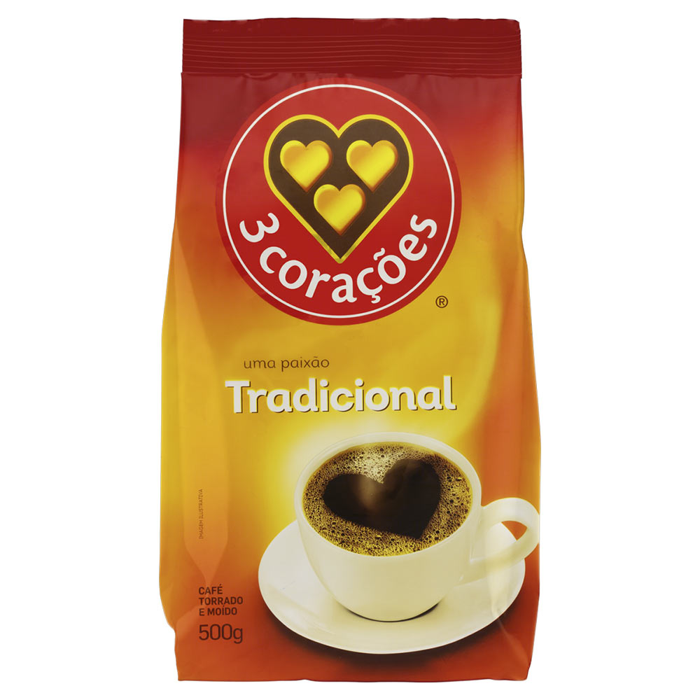 Café em pó 3 Corações Tradicional 500g