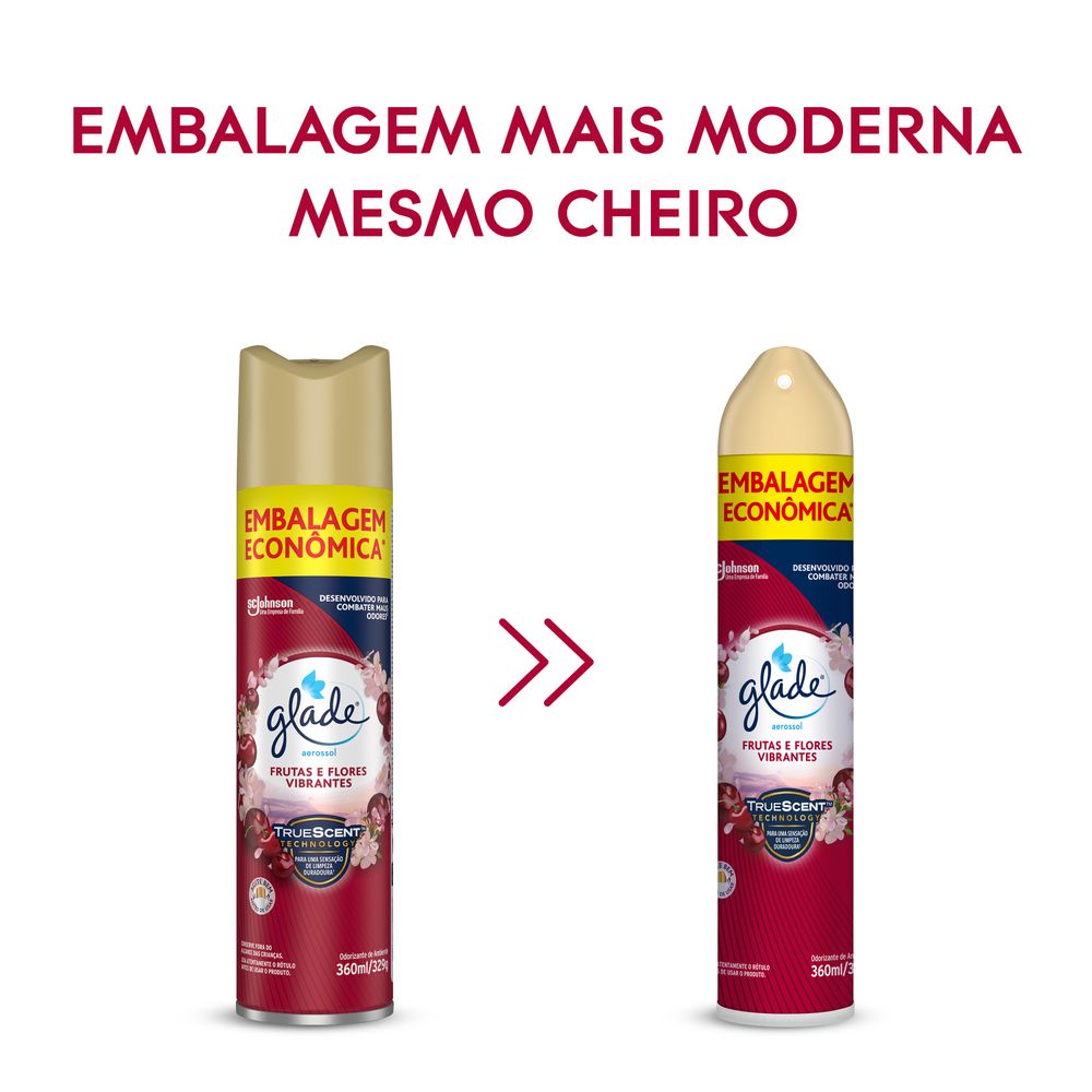 Desodorizador Glade Aerossol Frutas e Flores Vibrantes 360ml Em