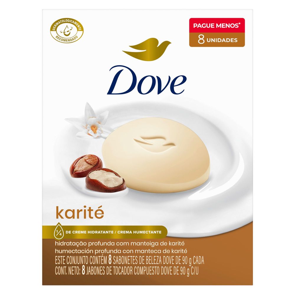 Sabonete em Barra Karité Dove 90g 8 Unidades | Tenda Atacado